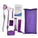 Net Bag Portable Orthodontic Care Kit Orthodontic Toothbrush Kit for Orthodontic Patient for Braces Travel Oral Care Kit Dental Travel Kit Interdental Brush Dental Wax Dental Floss (8 Pcs/Pack)-Purple