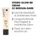 SANTE Hydro Glow BB Cream 02 Medium-Dark - Vegan & Natural Cosmetics with Hyaluronic Acid & Organic Extracts - 30ml - Buy Online on GoSupps.com