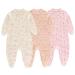 MAMIMAKA Baby Girls Baby Pajamas 0-3 Months Footed-2-hedgehog/Fox/Stars