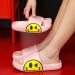 Smiley Face Slides for Women and Men | Non-Slip EVA Sandals | Indoor/Outdoor Slippers | Quick Dry | Pink | Sizes 5-6 Women/4-5 Men - Buy Online on GoSupps.com