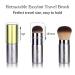 Retractable Kabuki Makeup Brushes Set - 2 Pc Portable Foundation Blush & Powder Brushes for Liquid Cream Cosmetics Travel - Silver Green - Buy Online on GoSupps.com