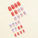 4th of July Patriotic French Tip Fake Nails - Red, Blue, White Swirl Design | 24Pcs Full Cover Coffin Nail Tips for Women - Buy Online on GoSupps.com