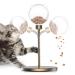 tomxcute Cat Toys, Interactive cat Toys with Feather, Cat/Small Dog Slow Feeder Treat Dispenser, Meeting cat and Small Dog's Hunting, Chaseing and Exercising Needs Gold