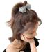 Grey Crystal Rhinestone Bow Hair Barrette | Stylish Ponytail Holder for Women and Girls - Hair Jewelry Accessory - Buy Online on GoSupps.com