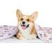 Pedgot Fluffy Dog Blankets with Paw Print - Set of 4 | Soft & Warm Pet Throw Blankets for Small Dogs & Cats | Brown/White/Pink | 24 x 16 & 30 x 20 Inches - Buy Online on GoSupps.com