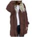 Hanxiulin coat plush jacket hoodie jacket oversize winter coat ladies coat winter jacket on both sides transition jacket warm cozy breathable breathable casual fashion plush jacket outdoor buffer jacket s coffee