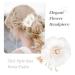 2 Pcs Flower Hair Clips - White Bridal Hair Pins with Metal Rose Gold Leaf - Elegant Hair Comb for Summer Beach Wedding and Special Occasions - Buy Online on GoSupps.com