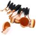 BeautyCoco Oval Toothbrush Makeup Brush Set Foundation Brushes Contour Powder Blush Conceler Brush Makeup Cosmetic Tool Set Rose Gold with Gift Box (10 Piece Rose Gold) 10 Count (Pack of 1)