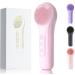 Lumiglow Facial Cleanser Lumiglow Facial Cleanser Set Electric Face Washing Brush Waterproof Rechargeable Silicone Face Washing Brush 5 Adjustable Speeds Pink