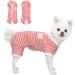 TONY HOBY Striped 4-Legged Dog Pajamas in Pink & White - Size L (Chest 18, Back 14) - Buy Online on GoSupps.com