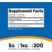 Nutricost L-Arginine Powder 1KG - Pure 5g L-Arginine Per Serving - Buy Online on GoSupps.com