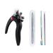 Nail Clippers for Acrylic Nails Nail Tip Cutter Acrylic Nail Clipper Stainless Steel False Nail Trimmer with Cuticle Pusher Cuticle Remover for Salon Home Nail Art Black