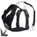 Eyin dog harness with seat belt for car 2 carabin hooks-combined with seat belt buckle child safety seat or trunk adjustable breathable dishes (black XXXS) black XXXS