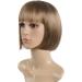 Bob Wig SYXLCYGG Brown Short Wigs With Bangs Flame Retardant 10"Straight Silky Fluffy Womens Hair Wigs Synthetic Black Girl Daily (Free Wig Cap) 10"Flame Retardant Wig-Ash Blonde - Buy Online on GoSupps.com