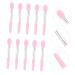 Shop Mikinona 10pcs Lip Mask Spoon & Makeup Brush Set | Lipstick Applicator Creamy Eyeshadow & More - Miss Cosmetic Pink - Buy Online on GoSupps.com