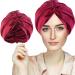 Silk Hair Bonnet Hair Wrap for Sleeping Imitation Silk Bonnet Night Sleep Cap for Women Satin Bonnet Double Layer Soft Head Scarf Match Strong Elastic Band Apply to Wash Makeup Wine Red One Size Wine Red
