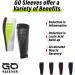 GO Calf Lower Leg Kinesiology Compression Sleeve - Black Medium Pair for Injury Recovery & Athletic Support - Buy Online on GoSupps.com