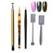 5 pieces of nail magnet stick set mwoot nail magnet pen and strong magnetic-stock puncture pencils for DIY 3D magnetic cat eye-UVGLE-Polish-nail art