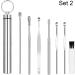 Stainless Steel Ear Wax Removal Kit - Reusable Ear Pick Tools with Keychain Tube & Leather Case - Yellow (2 Sets) - Buy Online on GoSupps.com