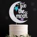 Auteby Two The Moon Cake Topper - Baby Shower 2nd Birthday Party Decorations Supplies (Silver)