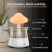 Cloud Rain Humidifier with Remote Control - 7 Color Changing Lights & Fountain Water Drop Sound - Essential Oil Diffuser for Home, Office, Bedside - White - Buy Online on GoSupps.com