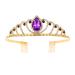 Women Princess Crown Baroque Tiara for Girl Birthday Prom with Comb Gold Purple