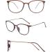 Koosufa Classic Retro Round Panto Glasses - Unisex Vintage Prescription-Free Frames with Case - Brown Nerd Glasses - Buy Online on GoSupps.com