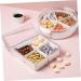Mikinona Dried Fruit Plate Lunchbox Party Tray with Lid Candy for Kids Serving Candy Boxes Section Round Tray 26X7.5CM White - Buy Online on GoSupps.com