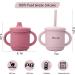 Dilovely 3-in-1 Silicone Sippy Cup for Toddler | 2 Pack, BPA Free, 7oz | Transition Straw Cup for Baby 12 Months+ | Training Sippy Cup with Handles | Dishwasher & Microwave Safe | Pink Rose Lilac - Buy Online on GoSupps.com