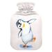 Heat bottle with cover 2 L hard-wearing warm-up bag for hand-foot warmers shoulder and neck pain cramps heating press and heat therapy pattern of watercolor funny sweet penguin