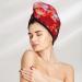 Hair Towel Wrap - Quick Drying Hair Turban with Button | Autumn Maple Leaves Design - Buy Online on GoSupps.com