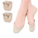 Ballet Point Shoe Pad Dance Toe Pouches Forefoot Protector Insole Pad Knitted Fabric Anti-Slip Toe Cover 2 Pairs Half Socks - Beige Long