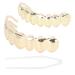 Hip Hop Teeth Set Alloy Golden False Teeth Decoration Braces for Halloween Festival Party Hip Hop Teeth Decoration