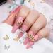 Silver Butterfly Nail Charms+Dual Head Nail Cuticle Pusher 3D Nail Charms Butterflies Shape Nail Gems Butterfly Decorations Alloy Butterfly Nail Art Charms Supplies DIY Manicure Design - Buy Online on GoSupps.com