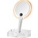 OMIRO Hand Mirror with Lights on a Base Cosmetic Organizer, Double Sided 1X/10X Magnifying Makeup Mirror Set