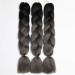 Shop Showjarlly Kanecalon Hair Braids Extensions | Ombre Jumbo Braid 24 | Black/Dark Gray - 3 Pack - Buy Online on GoSupps.com