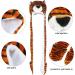 IBLUELOVER Kids Winter Hat Gloves Scarf Set - Brown Tiger Cartoon Animal Hooded 3-in-1 Faux Fur Party Hat & Gloves with Pockets - Buy Online on GoSupps.com