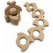 Wendysun 3pcs Cartoon Wood Teether Set - Natural Animal Ladybug Shape Baby Teething Nursing Beech Teether DIY Pendant Toy - Buy Online on GoSupps.com