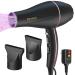 WADODO Ionic Hair Dryer, 2200W Professional Blow Dryer Fast Drying Travel Hair Dryer, AC Motor Constant Temperature Low Noise Ion Hair Dryers Curly Hair Care Hairdryer Blowdryer for Women Men Matte Black