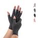 SunnyJuly Compress Bamboo Arthritis Gloves Premium Bamboo Gloves Anti-Slip Glue dot Gloves for Work Fingerless Women Men Gray Spots X-Large