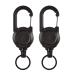 Outdoor Automatic Retractable Wire Rope Luya Anti-Theft Tactical Keychain,Retractable Keychain Key Holder Rings,Heavy Duty Carabiner Key Chains,for Camping, Fishing, Hunting black+black