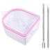 3 in 1 Set Nail Soaking Bowl, Professional Soak Off Acrylic Nail Remover Bowl Gel Polish Dip Powder Remover Kit with Cuticle Peeler and Pusher for Salon Home Nail Art (Pink)