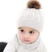 Yinuoday 2PCS Toddler Baby Knit Hat Scarf Winter Warm Beanie Cap with Circle Loop Scarf Neckwarmer White