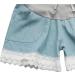 Maternity Denim Shorts - Elastic & Breathable for Summer - M Lace Light Blue - Pregnant Women - Buy Online on GoSupps.com