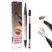 Ampltulastd Eyebrow Pen All Day Eyebrows and Eyeliner Double Ended Microblading Eyebrow Pencil Long Lasting Waterproof Hairy Eyebrow PencilDark Brown