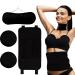 Massage belt castor oil set reusable castor oil pack with an elastic ribbon for the neck belly and breast. Removable TPU-Rizinus oil pack prevents leakage prevents out (black)