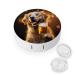 Golden Retriever Dog and Beer Contact Lens Travel Kit Portable Cute Contact Box with Mirror for Daily Outdoor