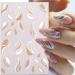 Gold Stripe French Nail Art Stickers - 9 Sheets 3D Self Adhesive Decals for DIY Manicure - Buy Online on GoSupps.com