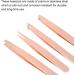 Rose Gold Stainless Steel Slant Tip Tweezers - 4 Pack Eyebrow Hair Remover Makeup Tool for Travel - Buy Online on GoSupps.com
