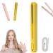 Mini Dual-Purpose Curling Iron 2 in 1 Hair Straightener and Curler Portable USB Plug-in Small Hair Curler Iron Ceramic Mini Hair Curling Iron for Short and Long Hair (Yellow)
